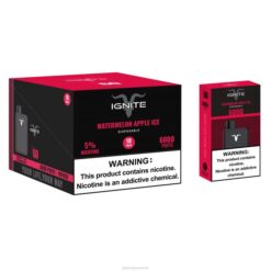 RP6R28 IGNITE V60 Vape Pen 10-Pack Ignite flavours - Watermelon Apple Ice